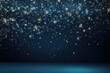 © syhin_stas - Abstract christmas background with falling snowflakes and sparkling stars on blue background with empty copy space for your text or product
