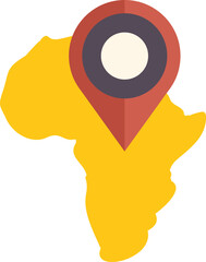 Poster - location pin icon marking a specific spot on a simplified map of africa, symbolizing travel and tour
