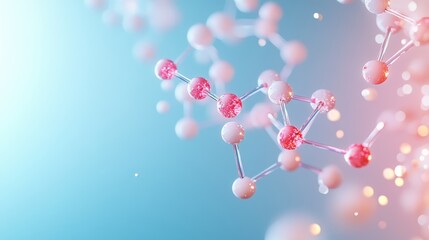 Poster - A close up shot of a molecule, showcasing the atomic bonds that connect its individual atoms.