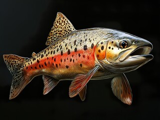 Sticker - Rainbow Trout: A Detailed Illustration of a Freshwater Fish