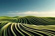 © Thanyarat - Minimal crop field design, with abstract lines and shapes representing rows of crops growing, capturing the essence of farming in a minimalist way