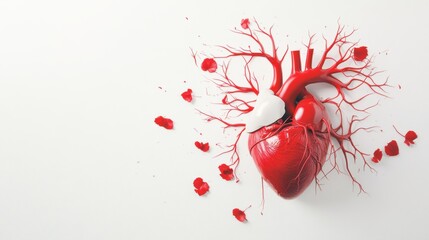 Sticker - A detailed illustration of a human heart, showcasing the potential of bioengineered tissues and organs for transplantation.