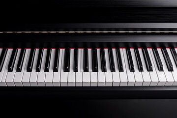 Aufkleber - Minimal piano key design, with simple black and white lines representing the keys of a piano in a modern, abstract way