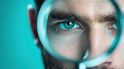 Canvas Print - A forensic scientist carefully examining evidence under a magnifying glass, highlighting the detail and meticulousness of forensic investigation.