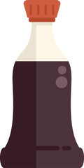 Sticker - Minimalist vector illustration of a bottle filled with dark liquid, isolated on white background