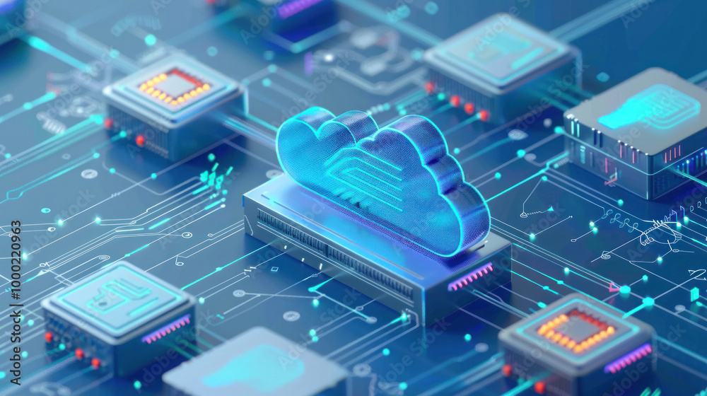 A visual representation of cloud computing architecture, showing how ...