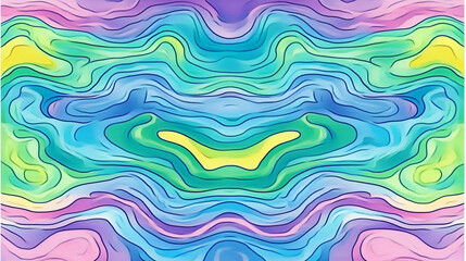 Aufkleber - Abstract wavy pattern in pastel colors creating a calm and soothing effect during daytime