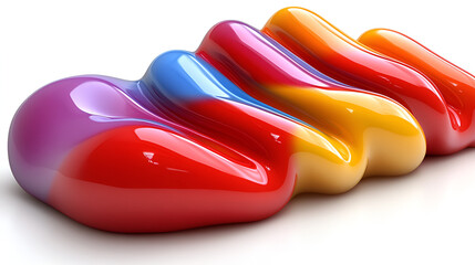 Poster - Colorful abstract blobs blending together in vibrant shades, showcasing artistic design and modern creativity