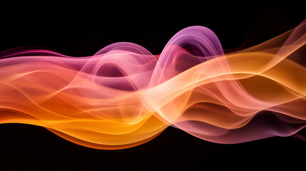 Aufkleber - Colorful waves of swirling smoke in vibrant pink, orange, and purple hues against a dark background create a mesmerizing abstract illustration