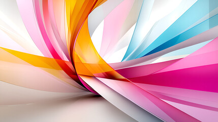 Aufkleber - Colorful abstract waves swirling in bright hues of pink, orange, and blue creating a lively background design
