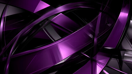 Aufkleber - Abstract purple and black metallic design showcasing intricate patterns and smooth curves in a contemporary visual art style