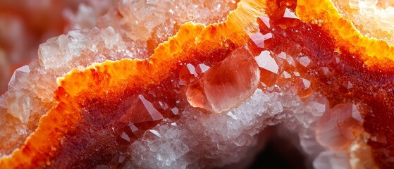 Sticker -  A tight shot of a fruit with orange and red ice streaks atop and base