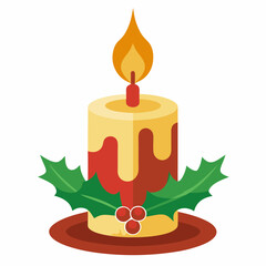 Christmas candle vector illustration 