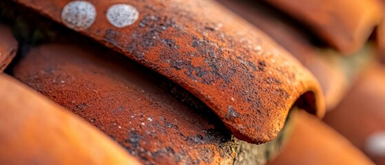 Canvas Print -  A collection of bananas atop red clay pots, each with a hole in the center