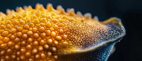 Wall Mural -  A tight shot of a sunflower's yellow and brown petals, with a focus on the central disc-shaped portion