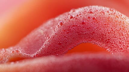 Canvas Print -  A tight shot of a pink bloom with dewdrops on its petals and saturated center