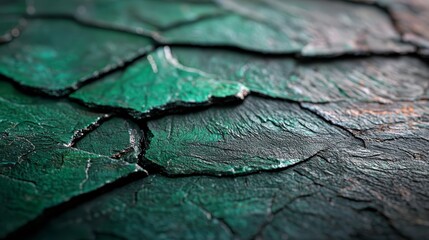 Sticker -  A tight shot of a painted wooden piece, displaying a green hue and a central crack