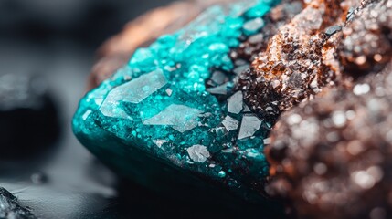 Wall Mural -  A tight shot of a blue-brown crystal adorned jewelry piece, surrounded by a handful of other accessories in the periphery