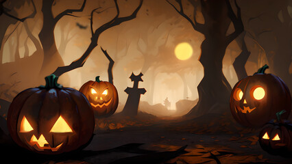 halloween background with pumpkin