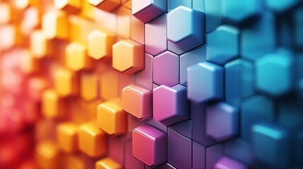 Wall Mural - Colorful Abstract Hexagonal Pattern