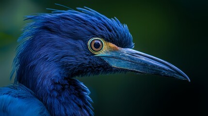 Wall Mural - beak yellow, head black, background blurred