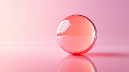 Poster - Glass Orb Against Pink Background