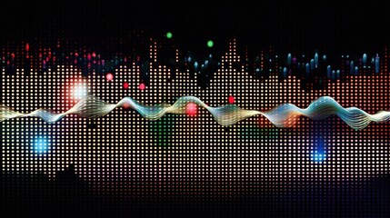 Wall Mural - Dynamic neon stock market pulse with glowing waveform visualization