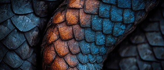 Sticker -  A tight shot of a bird's leg displaying a blue-orange skin pattern