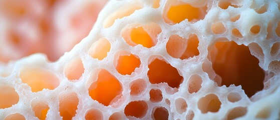 Poster -  A tight shot of an orange-white sea anemone, adorned with water droplets