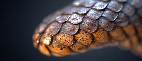 Wall Mural -  A tight shot of a snake's scaledskin Showcasing its intricate pattern of individual scales