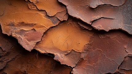 Sticker -  A detailed view of a brown-yellow wall with peeling paint on its edges