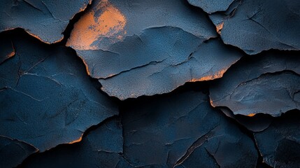 Wall Mural -  A tight shot of a rock wall featuring a red light at its core and a yellow light in its heart