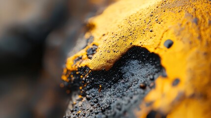 Poster -  A tight shot of a yellow fire hydrant, adorned with water droplets cascading down its side