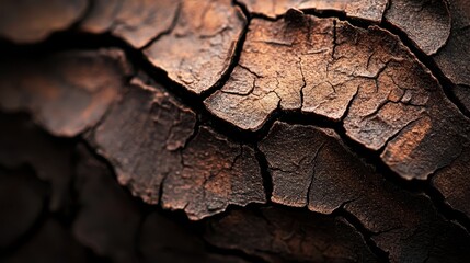 Wall Mural -  A tight shot of a wooden piece, split in two, displaying a combination of browning and blackness