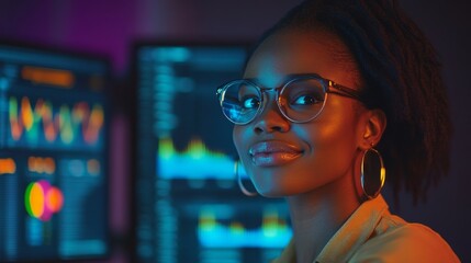 Canvas Print - Portrait of a Professional Woman in Analysis