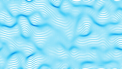 Poster - Abstract Blue Lines Background. Vintage Retro Lines Wallpaper. Abstract Minimal Sea Ocean Design. Summer Vibe Blue Backdrop. Vector Illustration.