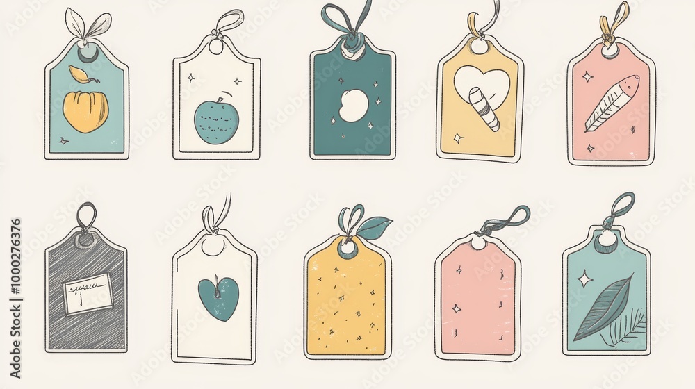 A collection of cute, hand-drawn labels perfect for school notebooks ...