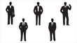 © Sixteen Studio - Silhouette of A group of men are standing in a line, all wearing suits. The men are all facing the same direction