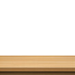 © Mykola - Empty wooden table top isolated, desk mockup, product display stand