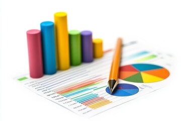 Poster - Business entrepreneurship analysis chart on solid white background, single object