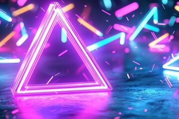 Poster - An abstract background scene for advertising, electronic, technology, showcases, banners, games, sports, cosmetics, businesses, and metaverses. Sci-Fi, stock image.