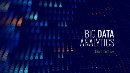 Fototapete - Cyber Big Data Flow Particles Bokeh. Digital Neural Network. Concept of AI Artificial Intelligence Technology Machine Deep Learning. Digital Communication. Science Technology Presentation Vector.