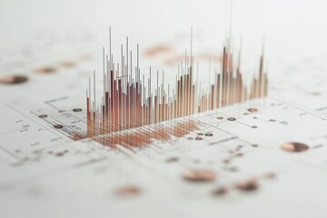 Aufkleber - Economics finance analysis chart on solid white background, single object