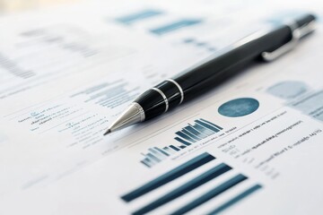 Poster - Economics finance strategy document on solid white background, isolated