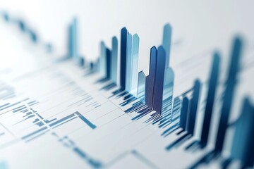 Aufkleber - Economics finance trends graph on white background, isolated, single object