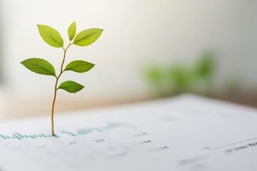 Aufkleber - Economics growth forecast report on solid white background, single object
