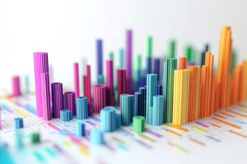 Poster - Economics market data visualization on solid white background, isolated