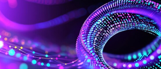 Poster - Glow particles and abstract technology concept