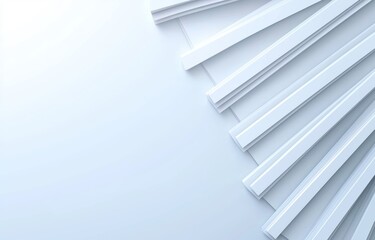 Poster - 3D wall background design with white texture line surface and gray abstract pattern. Stripe geometric modern design.