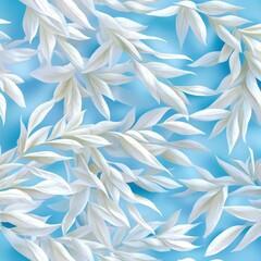 a seamless botanical floral textured background with leaves and silhouettes of branches and leaves.